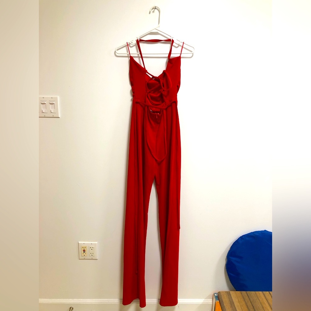 Fashion Nova Women's red jumpsuit size M